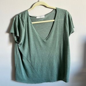Loose muted green tee